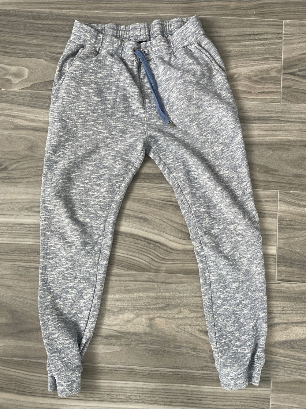 Micros Gray Heather Jogger Sweatpants with Blue Drawstring and Metal Hardware